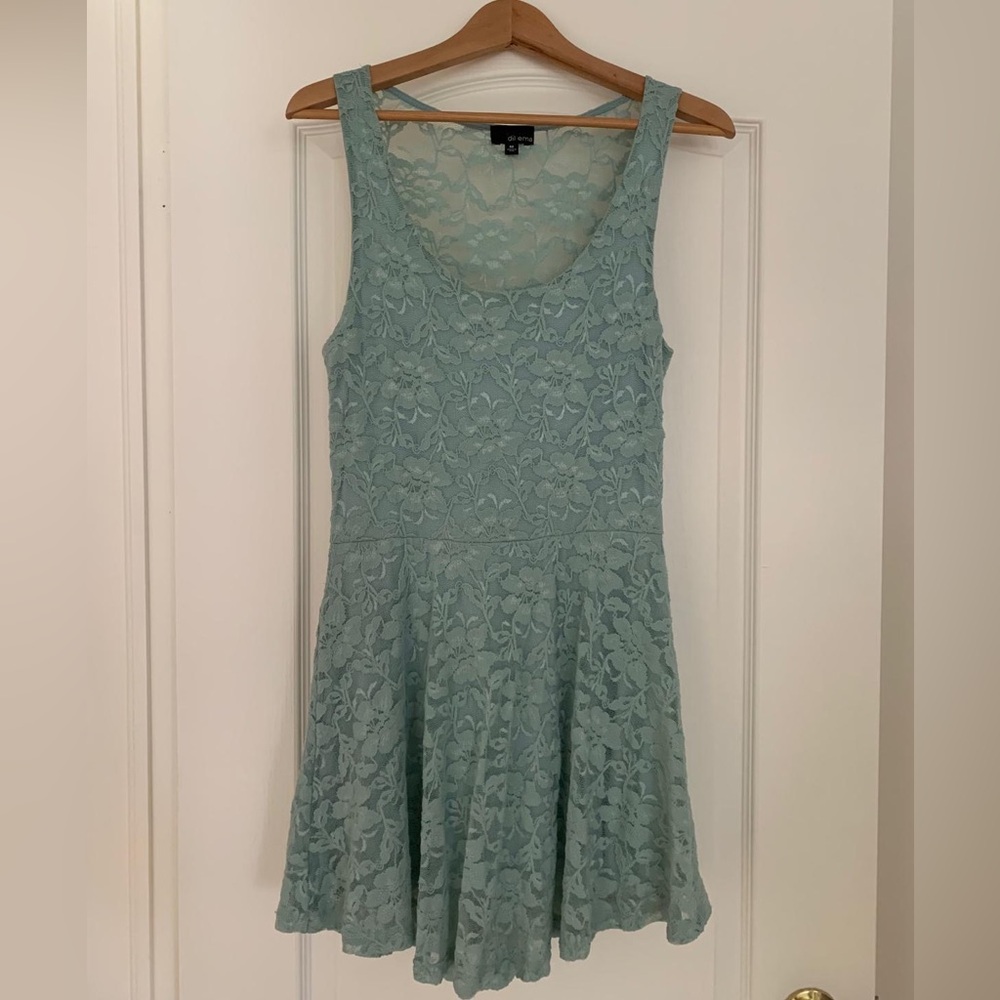 Aritzia Lace Sleeveless Dress in Light Blue